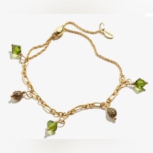 NWOT Green Crystal Pull Chain Bracelet